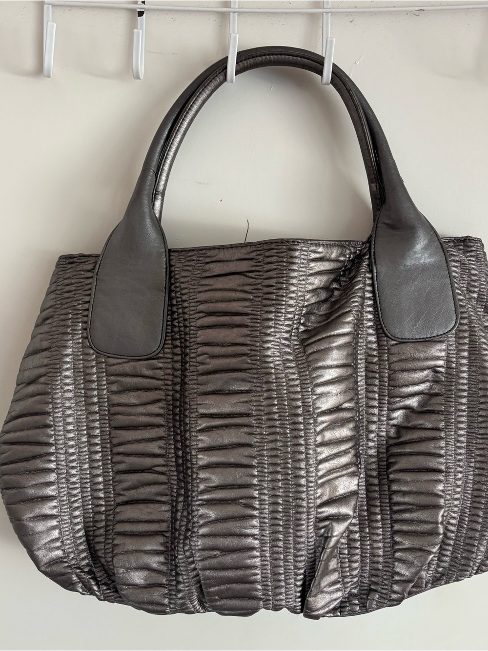 Classic Quilted Tote Bag in Gunmetal Gray